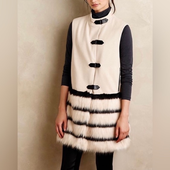 Plenty by Tracy Reese Jackets & Blazers - Faux Fur longline Vest Anthropology Plenty by Tracy Reese, never worn size large